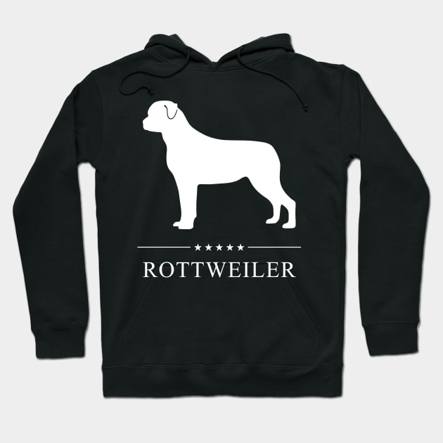 Rottweiler Dog White Silhouette Hoodie by millersye